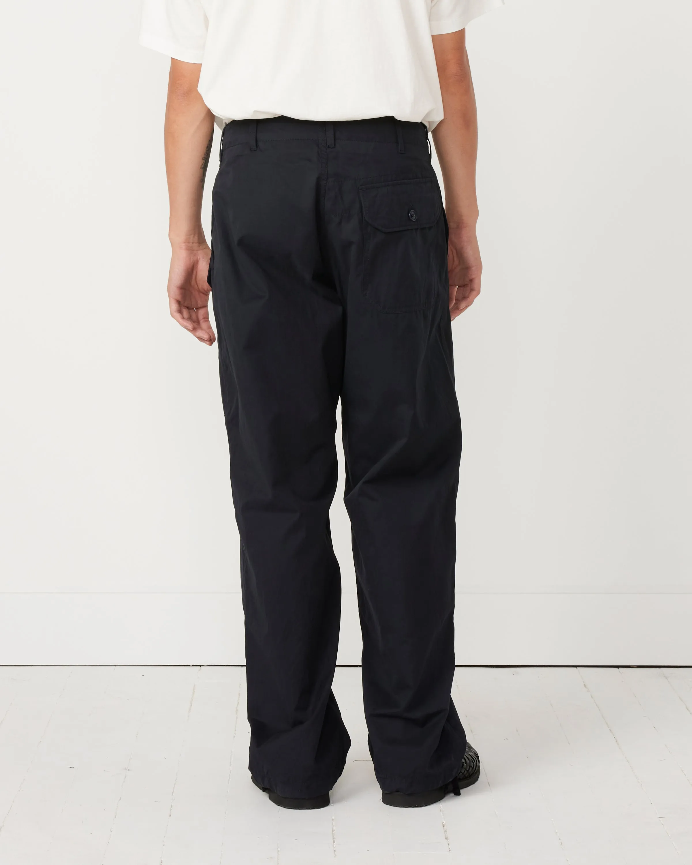 Coated Cloth Deck Pant in Dark Navy