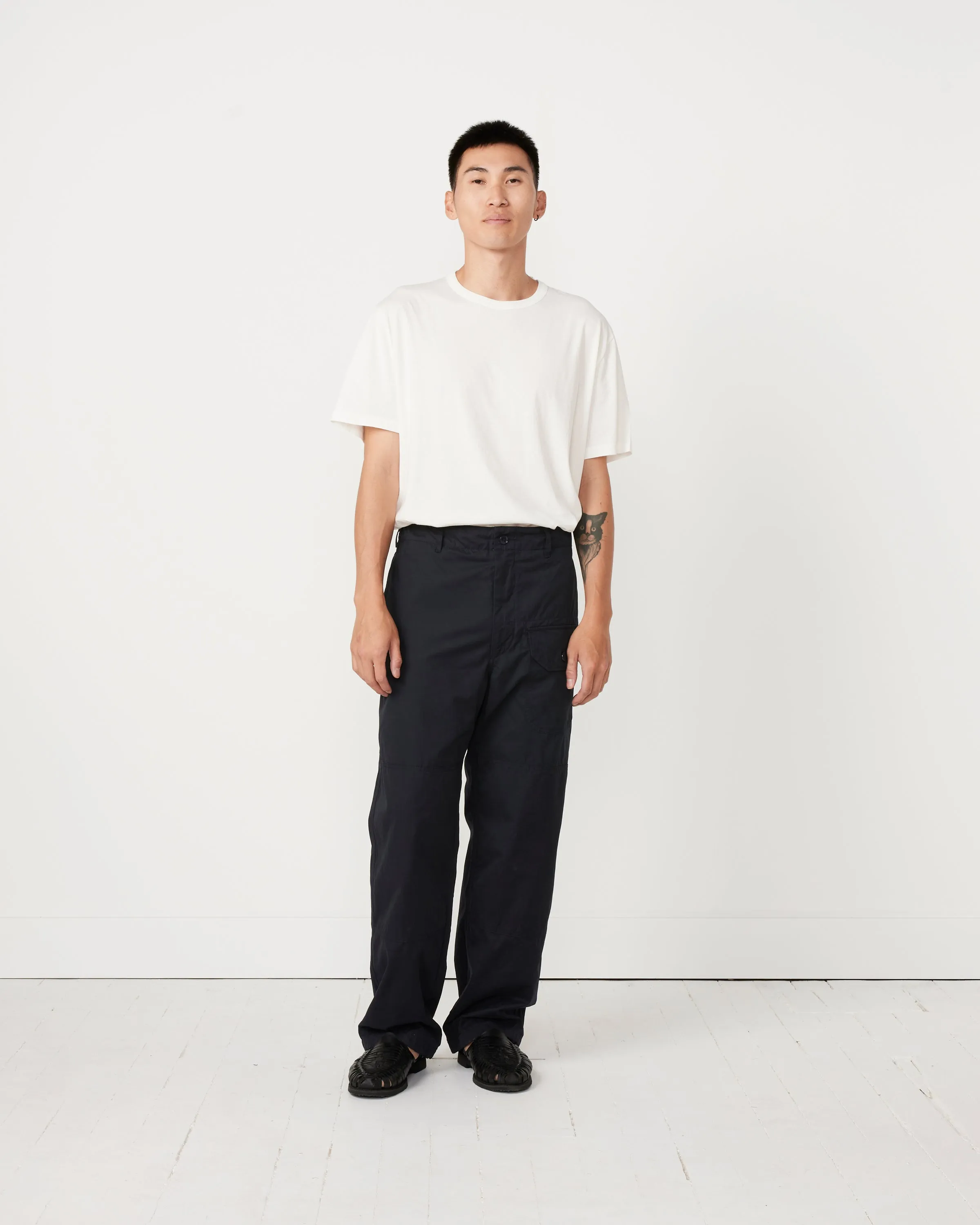 Coated Cloth Deck Pant in Dark Navy