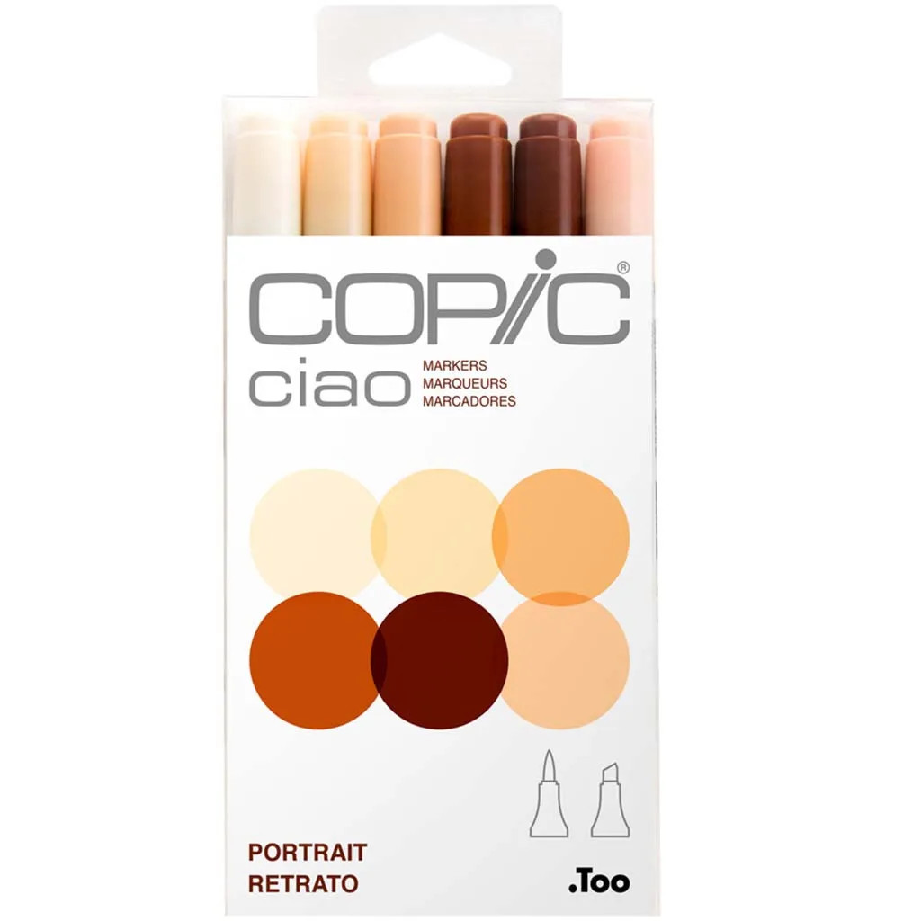 Copic Ciao Double Ended Marker Set Portrait Colors Set of 6