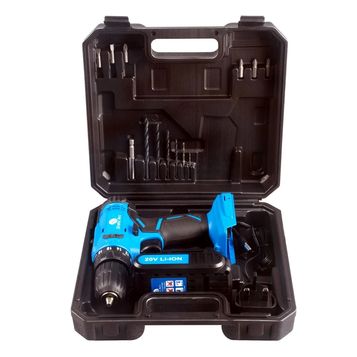 CORDLESS DRILL KIT BATTERY POWER SCREWDRIVER SET ADJUSTABLE SPEED 20V