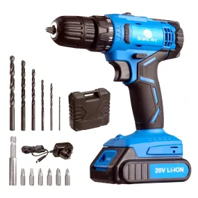 CORDLESS DRILL KIT BATTERY POWER SCREWDRIVER SET ADJUSTABLE SPEED 20V