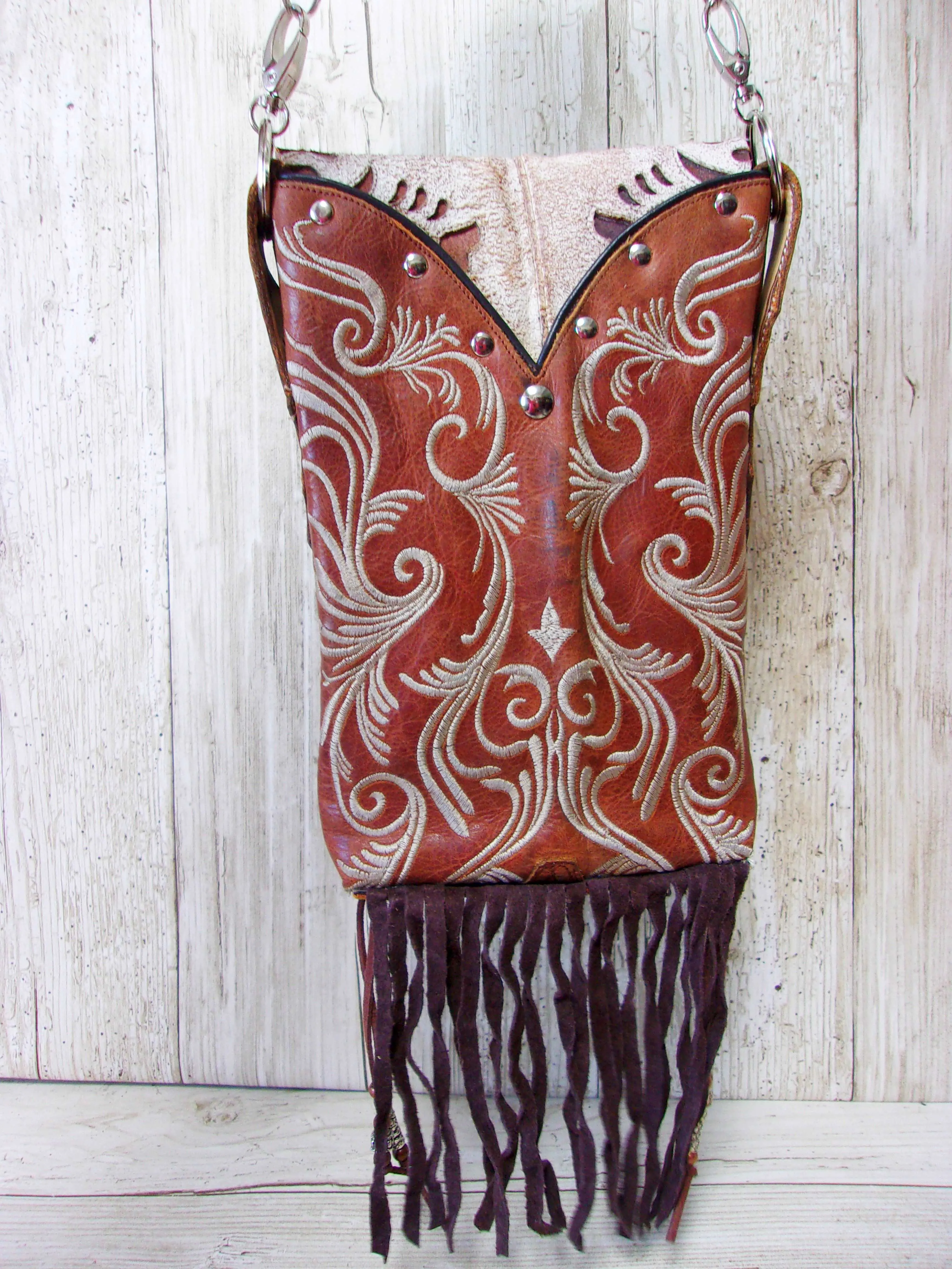 Cowboy Boot Crossbody Fringe Hipster Bag HP808