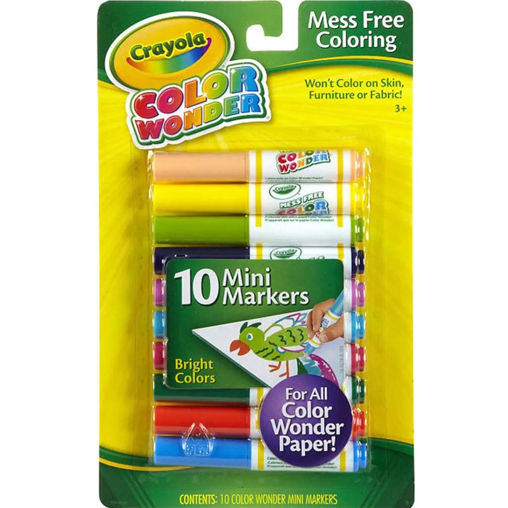 Crayola Color Wonder 10 Count Mini Markers Bright