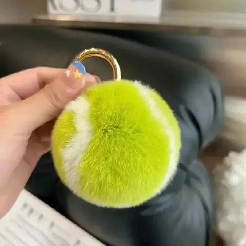 Cute Tennis Ball Keychain