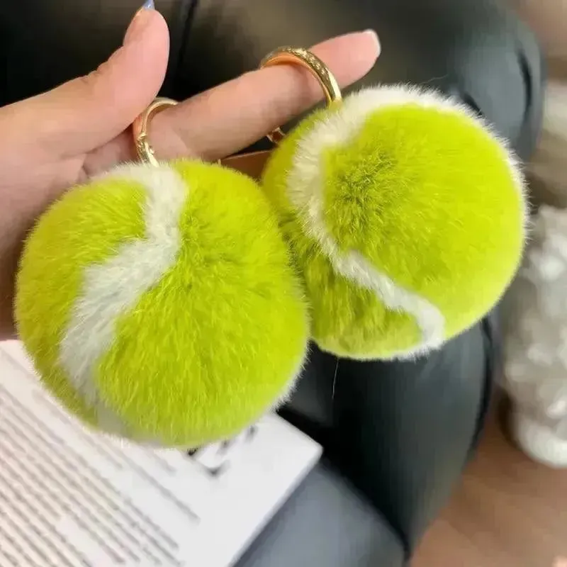 Cute Tennis Ball Keychain