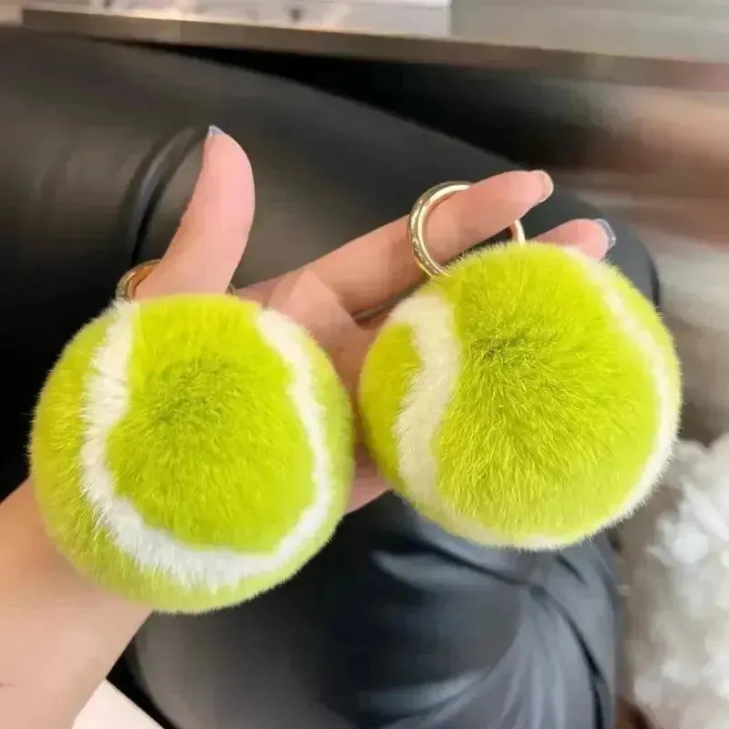 Cute Tennis Ball Keychain