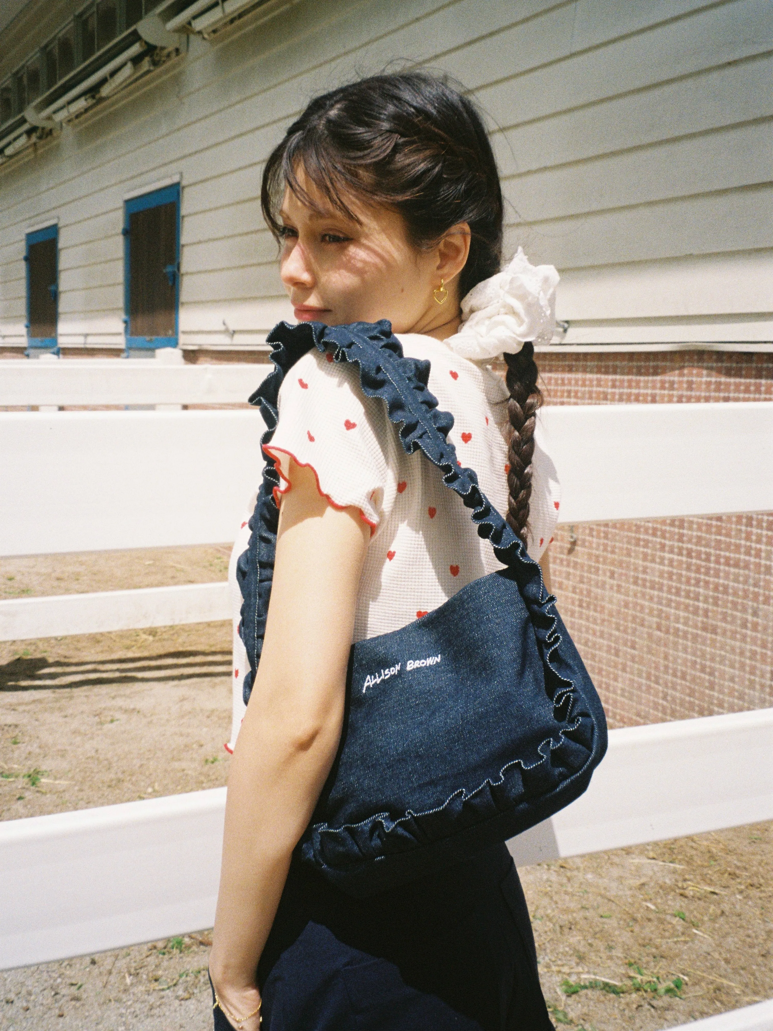 Cutesy Frill Denim Bag