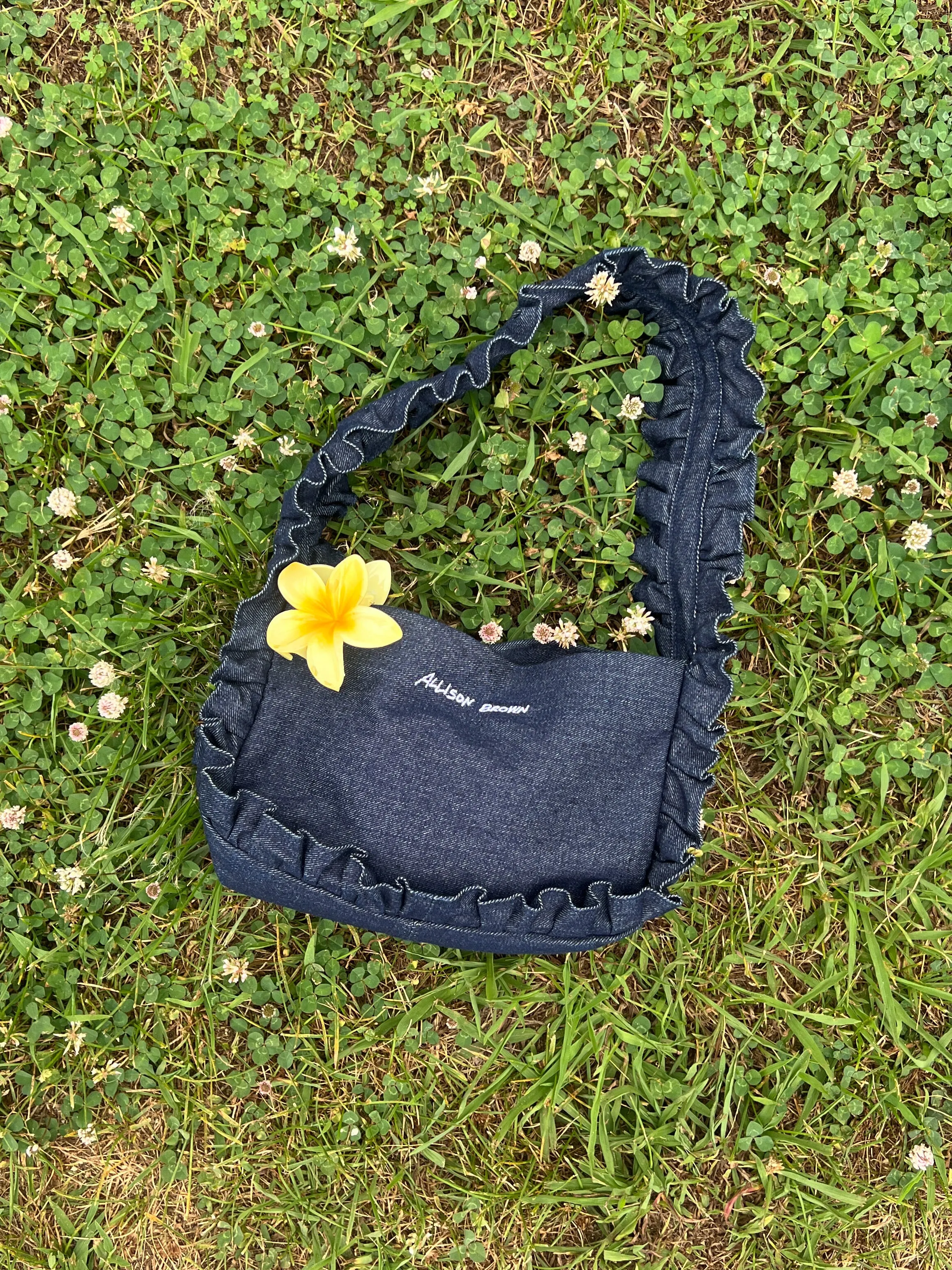 Cutesy Frill Denim Bag