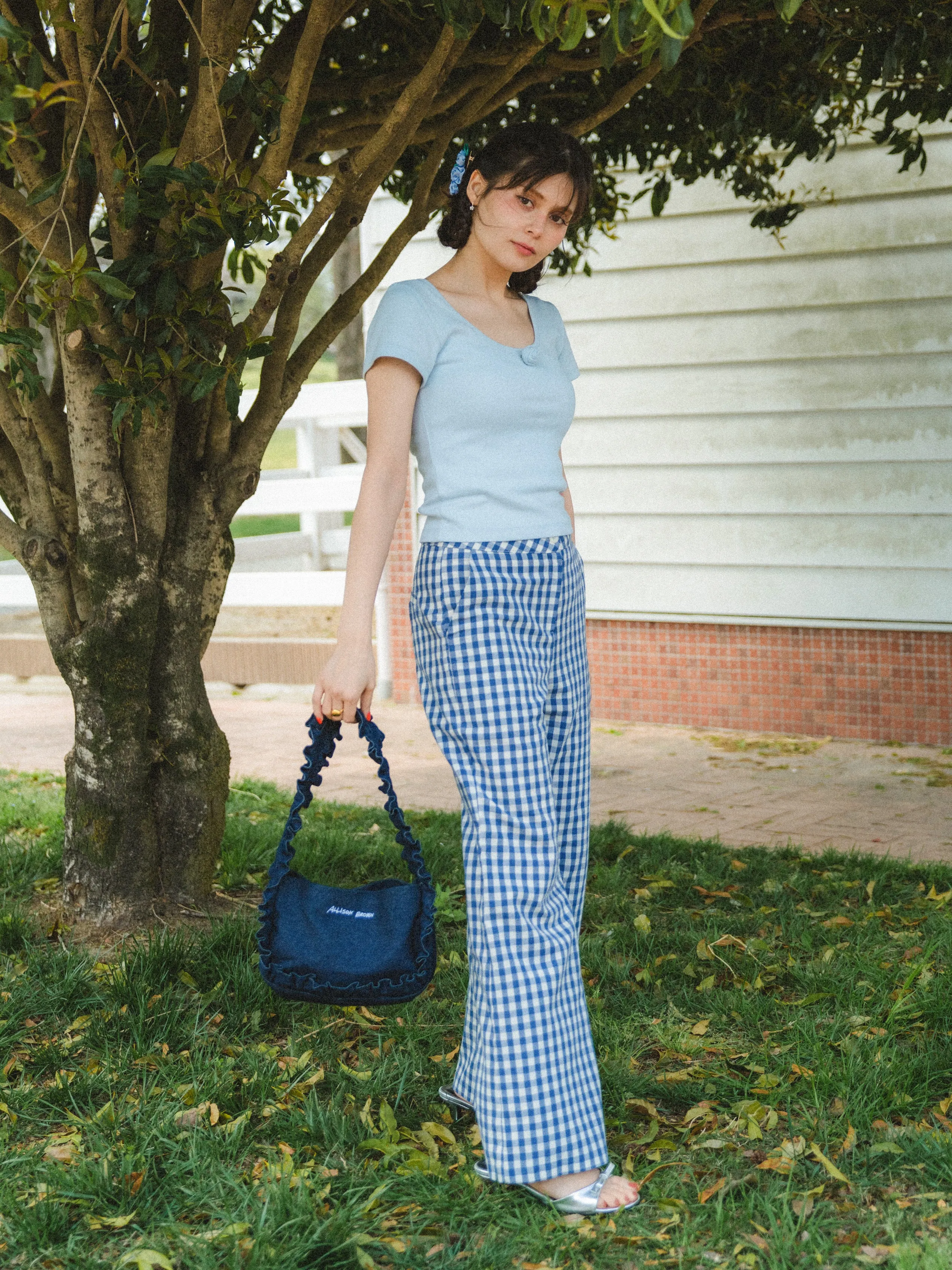 Cutesy Frill Denim Bag