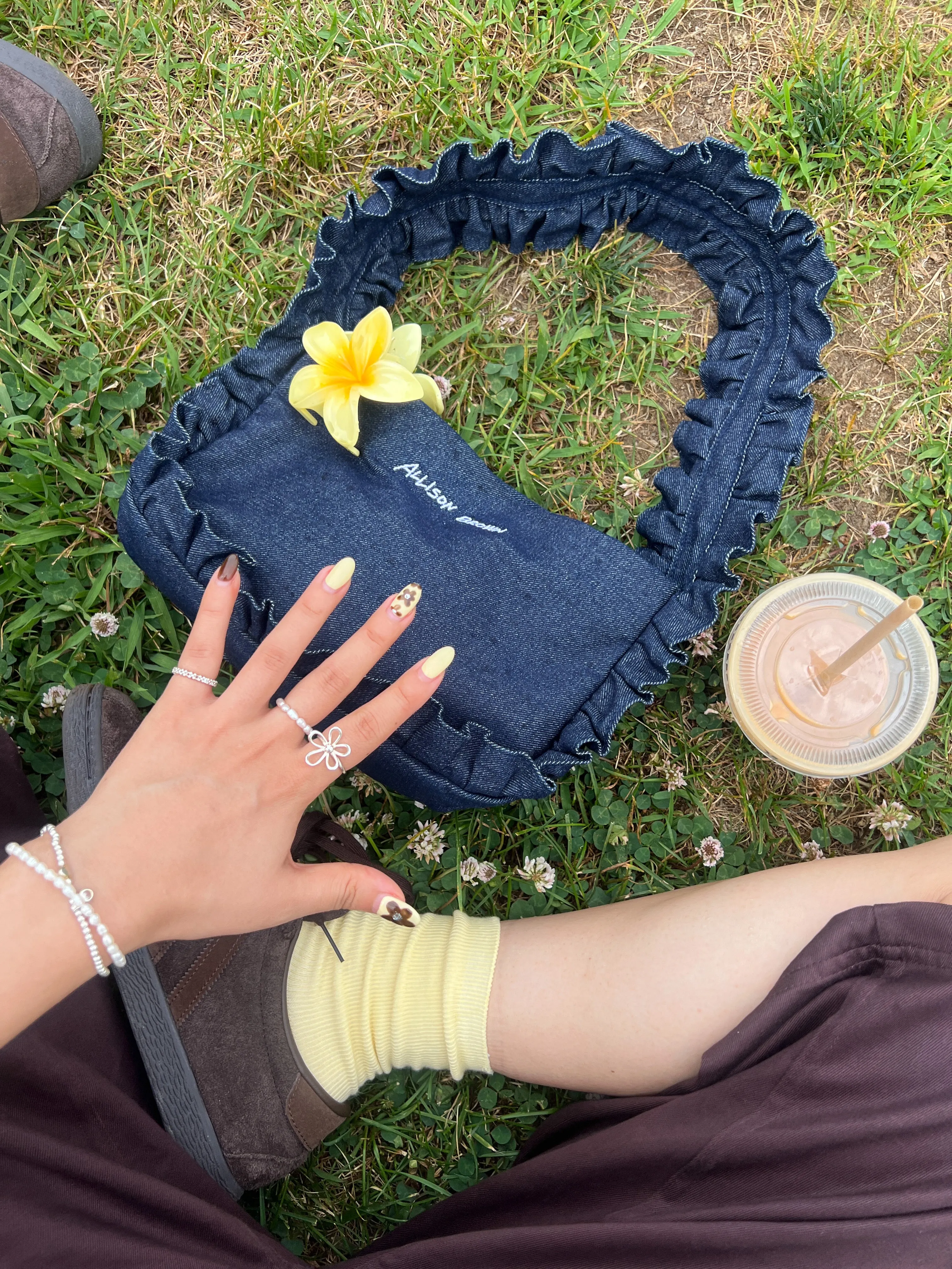 Cutesy Frill Denim Bag