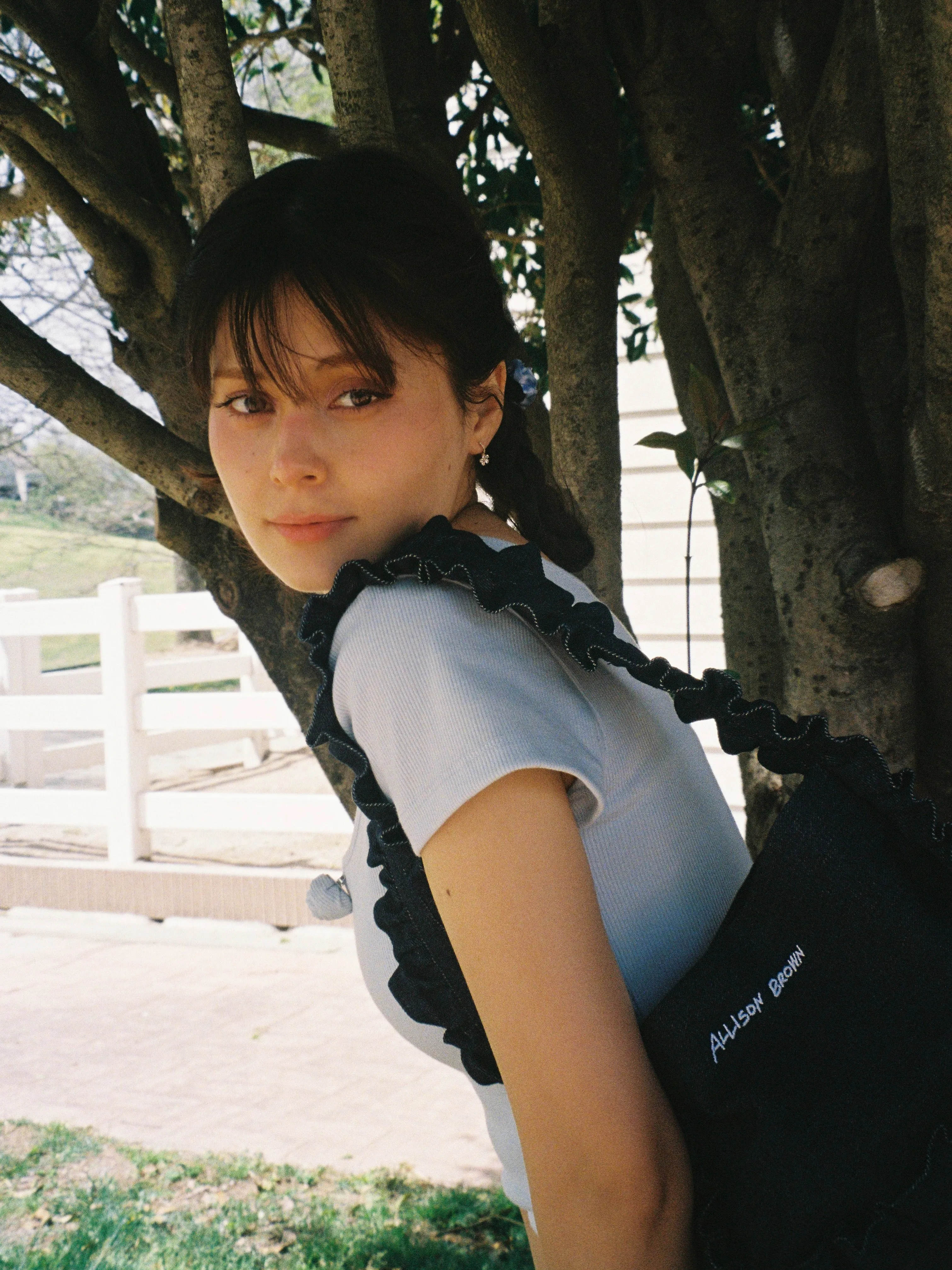 Cutesy Frill Denim Bag