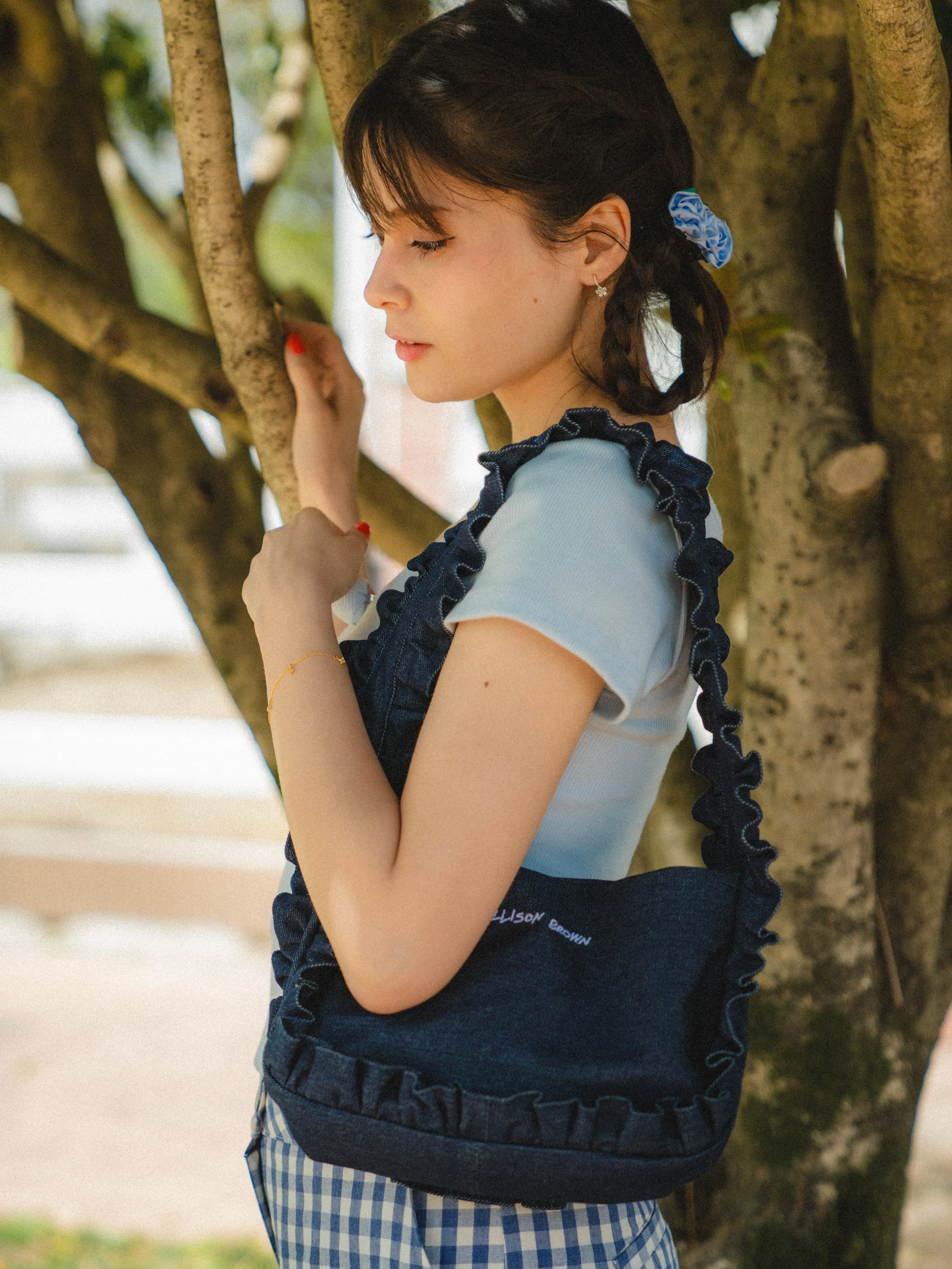 Cutesy Frill Denim Bag