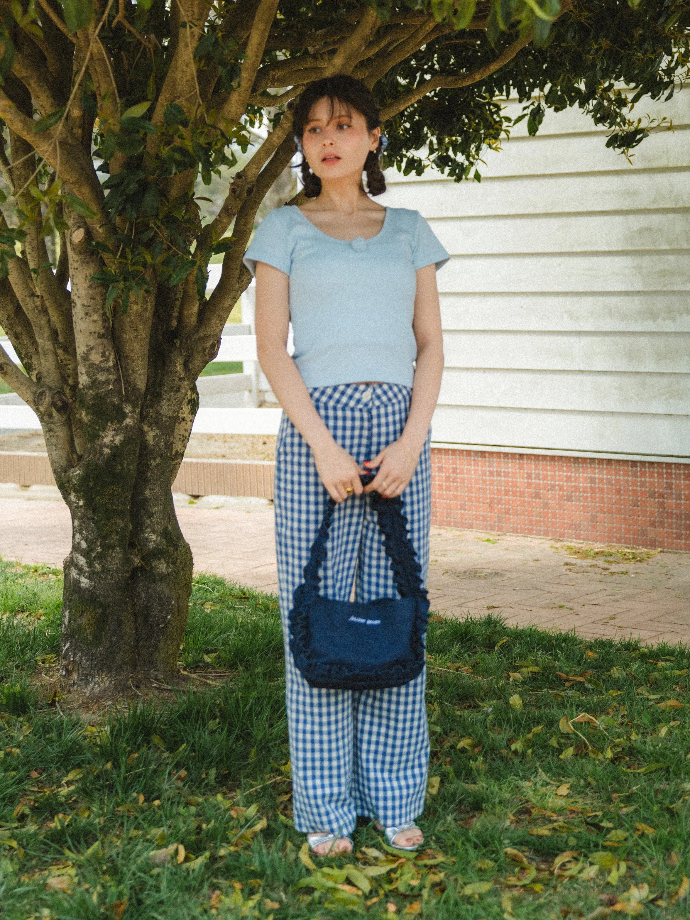 Cutesy Frill Denim Bag