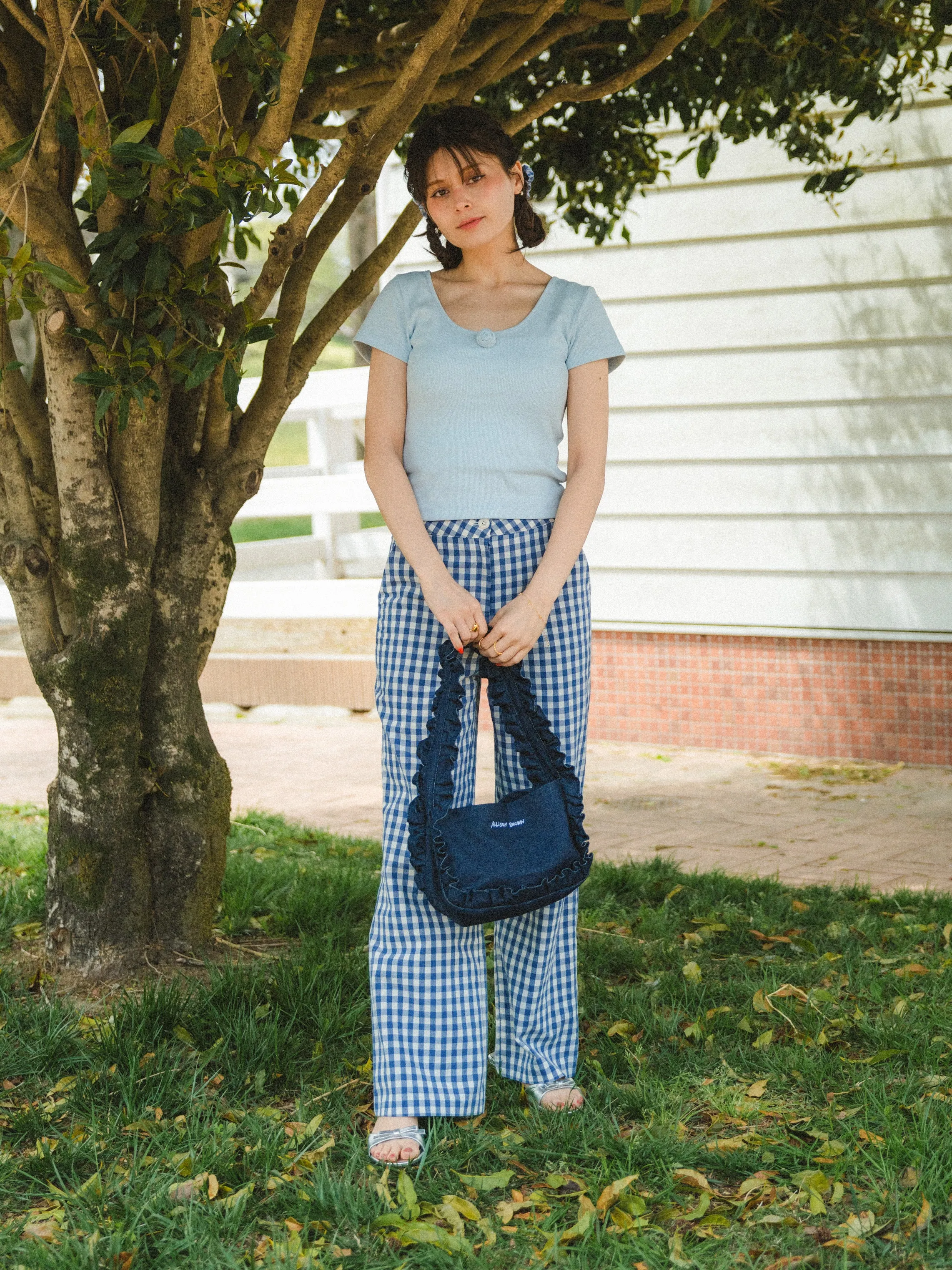 Cutesy Frill Denim Bag