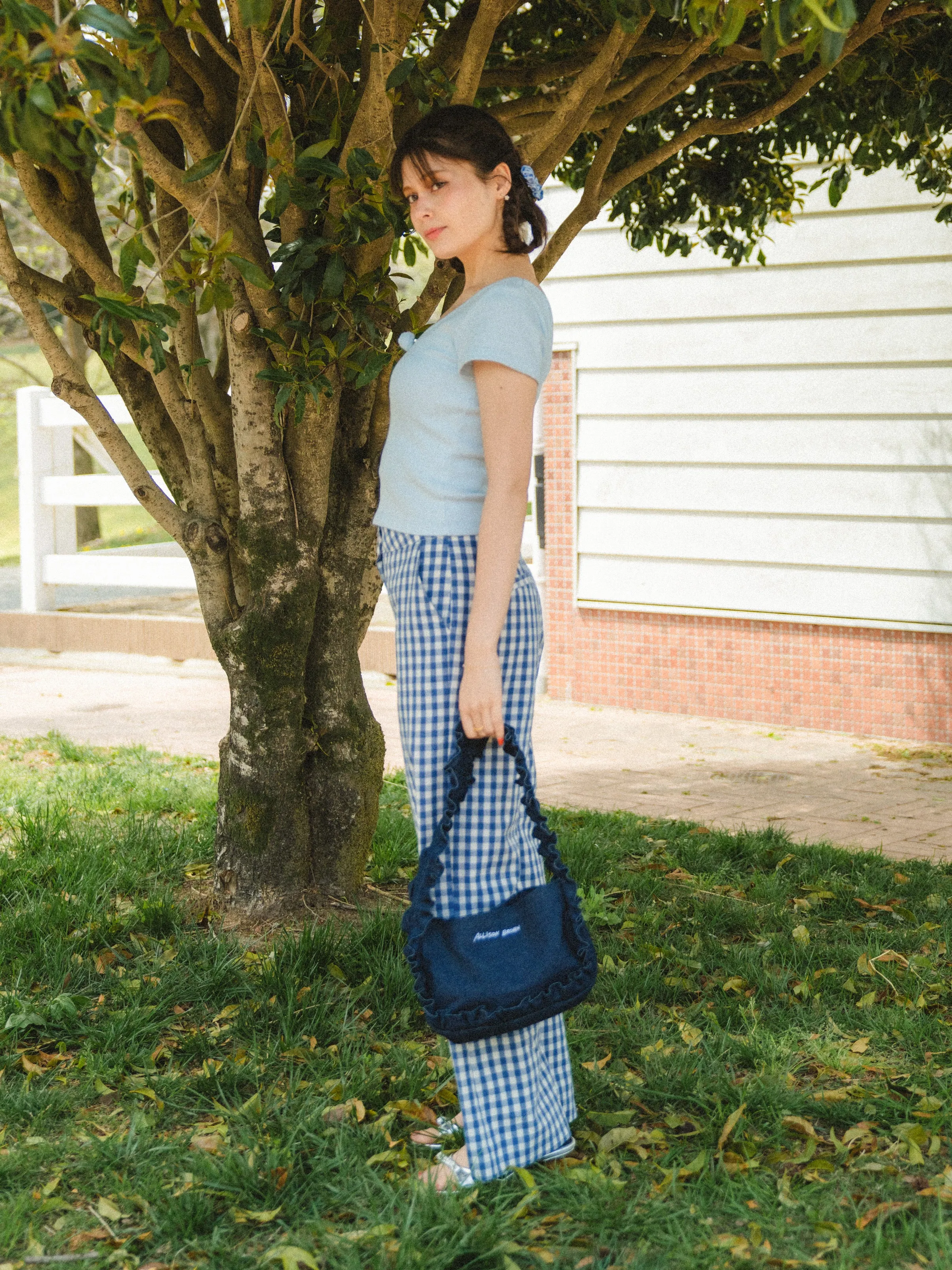 Cutesy Frill Denim Bag