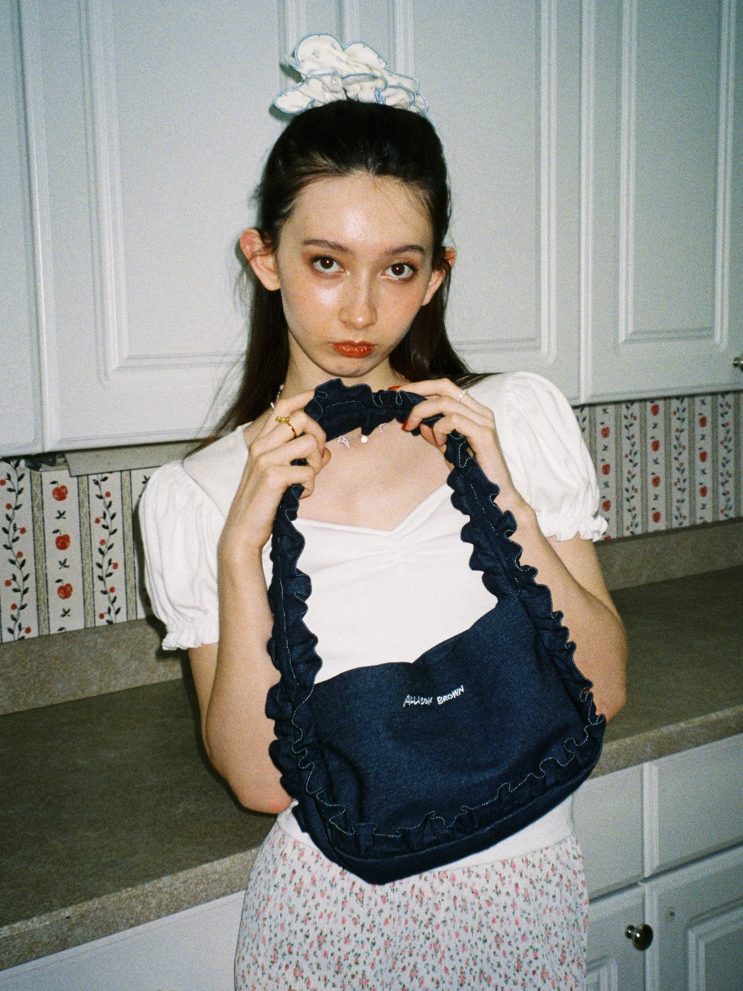 Cutesy Frill Denim Bag