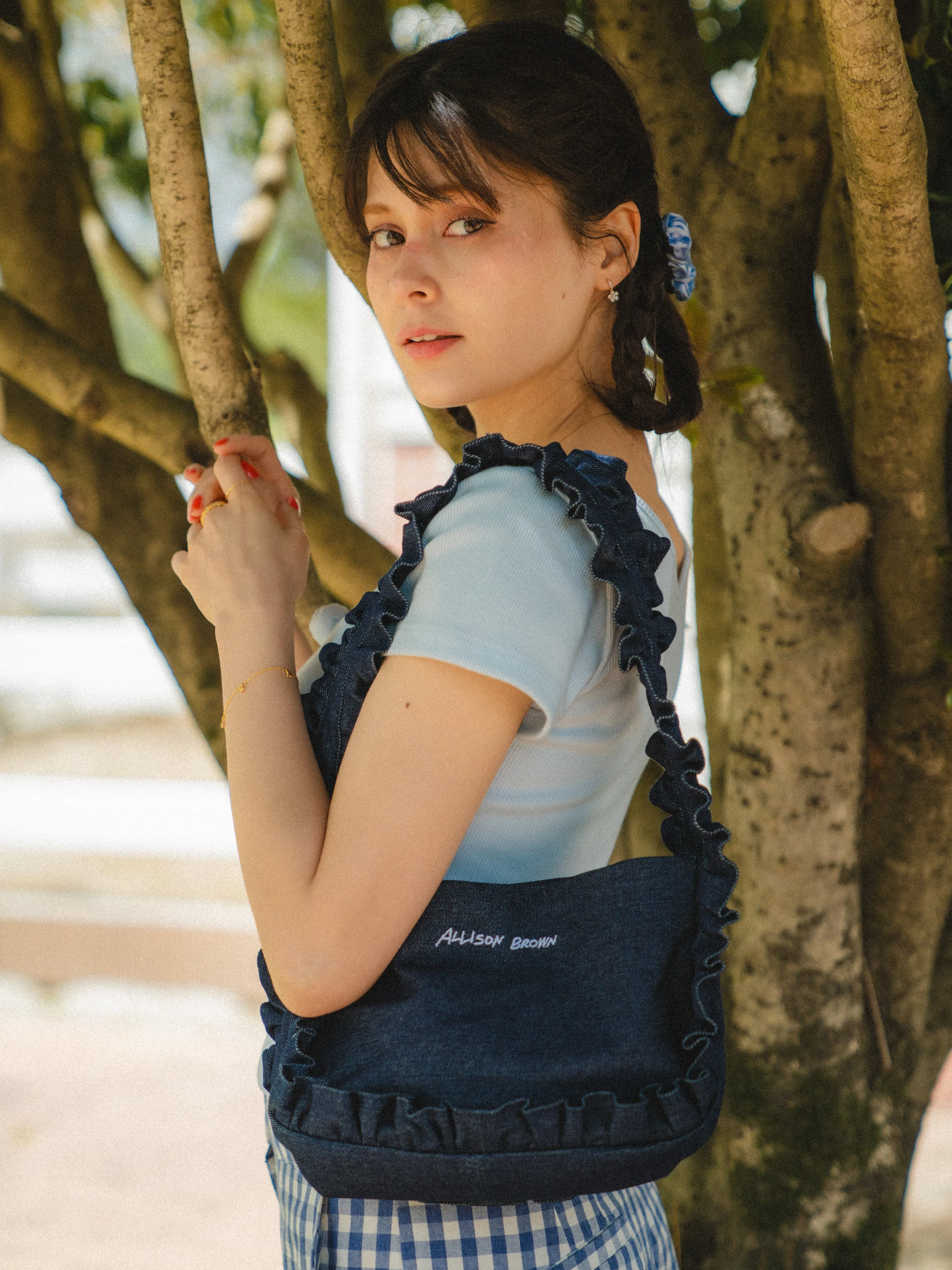 Cutesy Frill Denim Bag