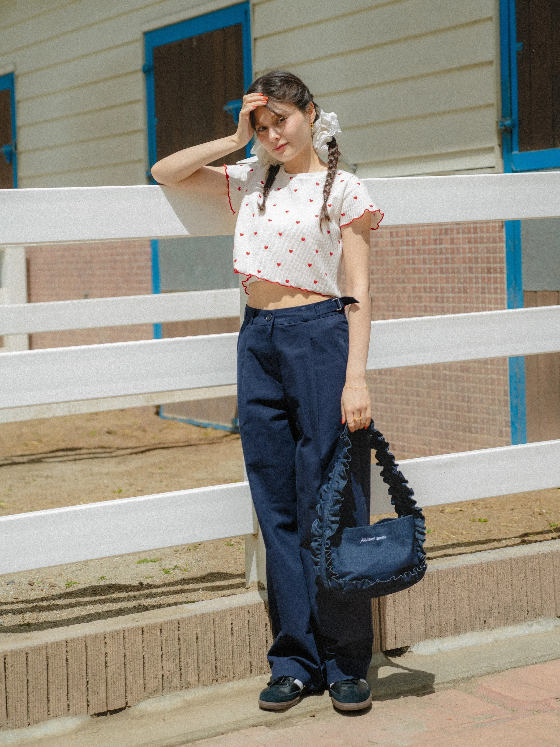 Cutesy Frill Denim Bag