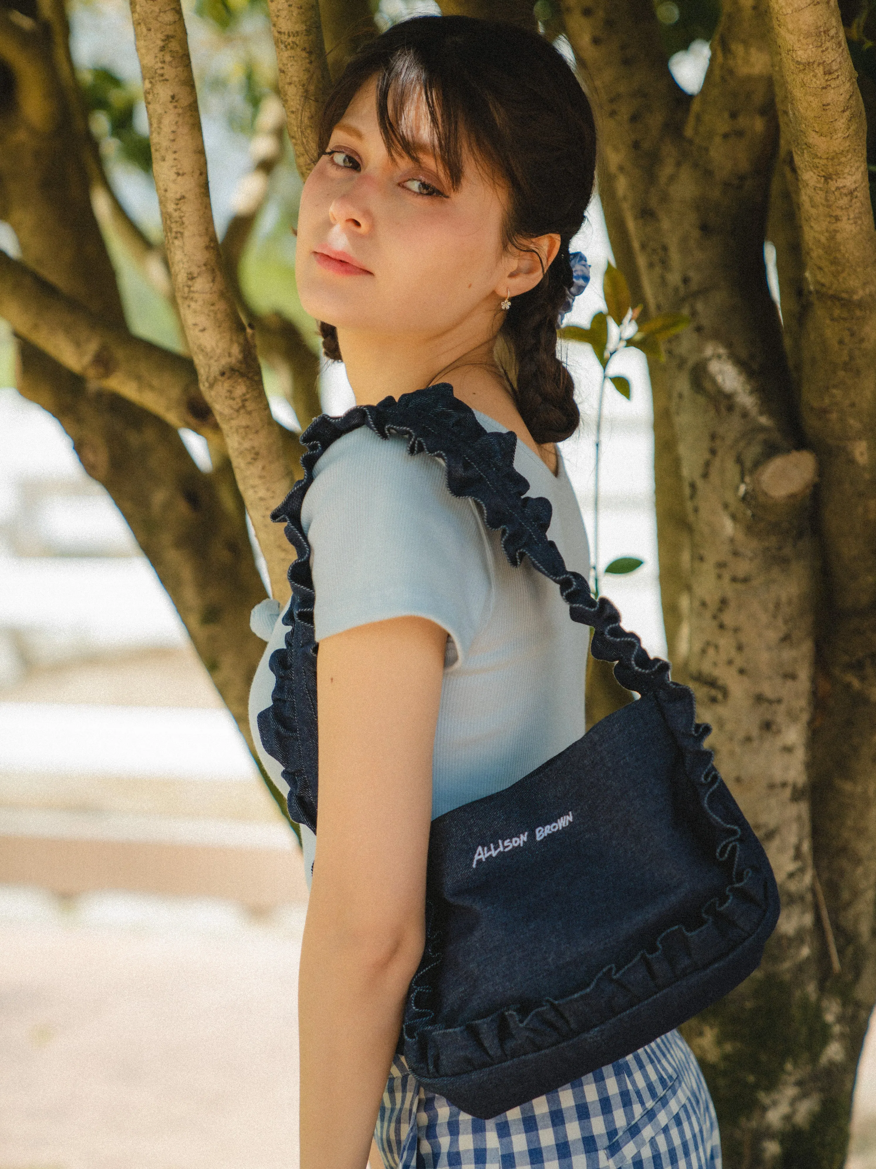 Cutesy Frill Denim Bag