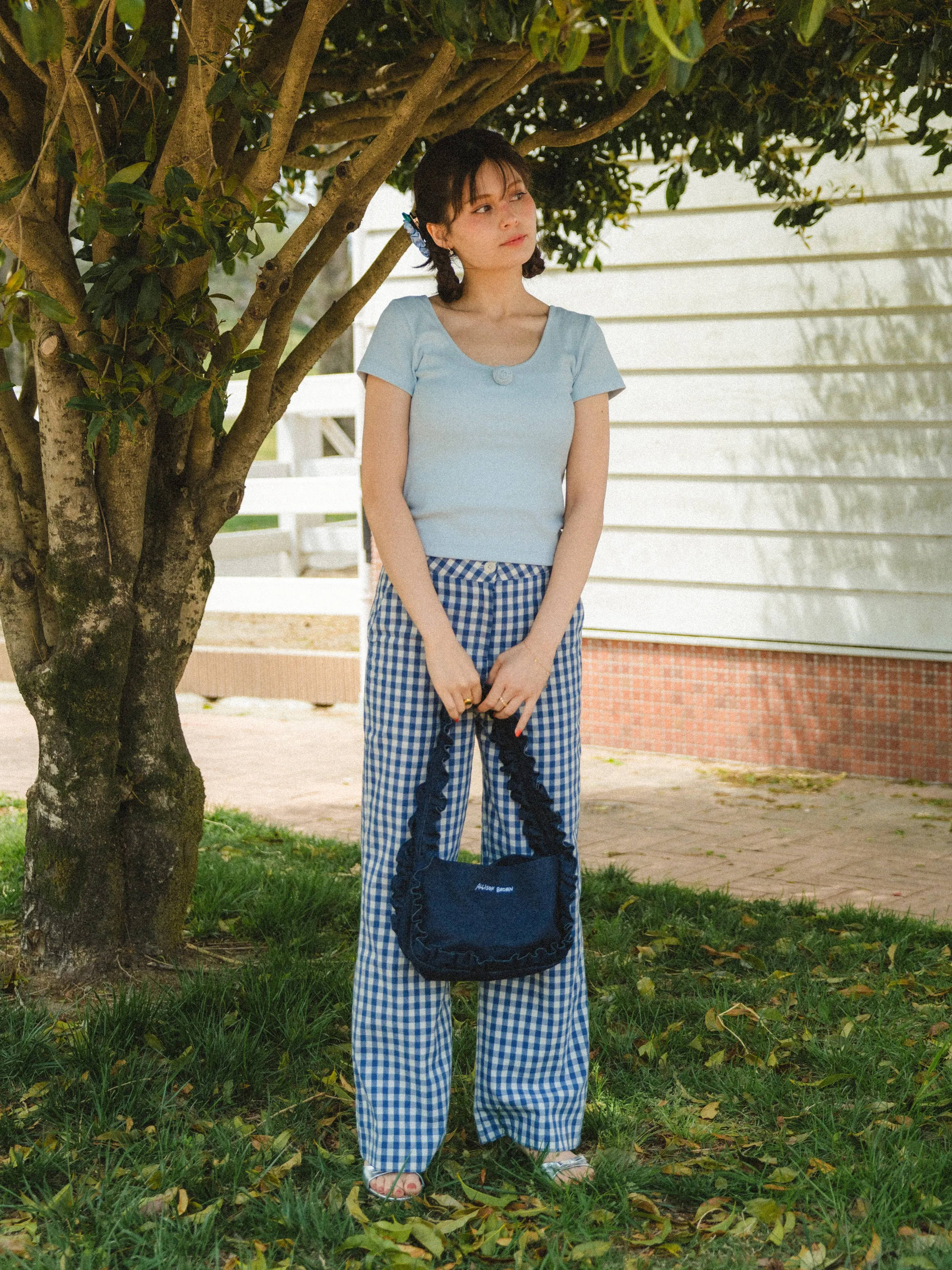 Cutesy Frill Denim Bag