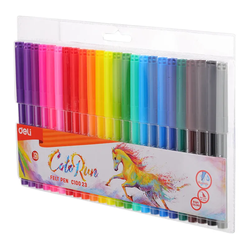 Deli Felt Pen Washable 1.0mm 24C