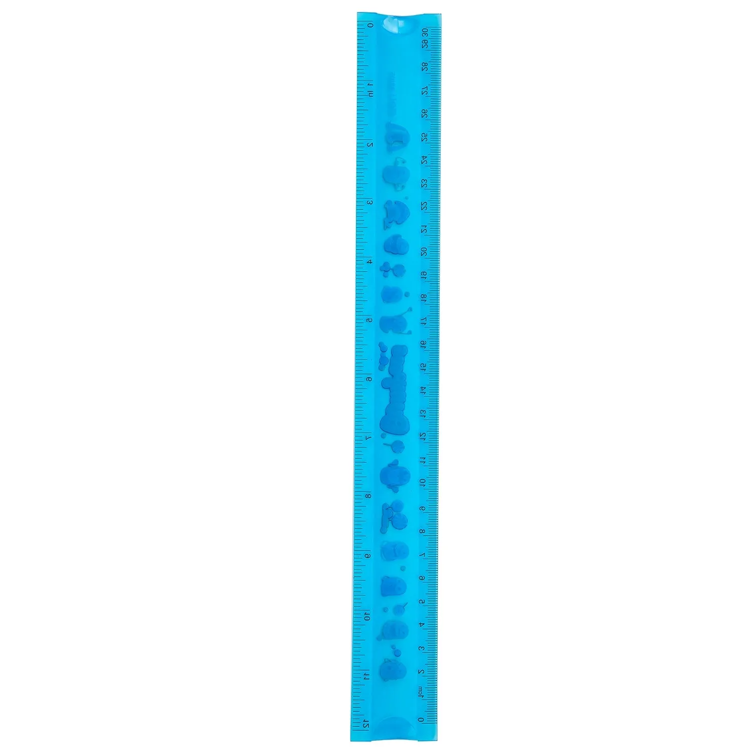 Deli Printed EcoPVC Flexible Ruler 30cm Translu. Blue