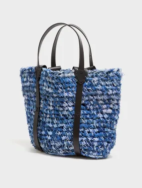 Denim Crochet Tote Bag Blue