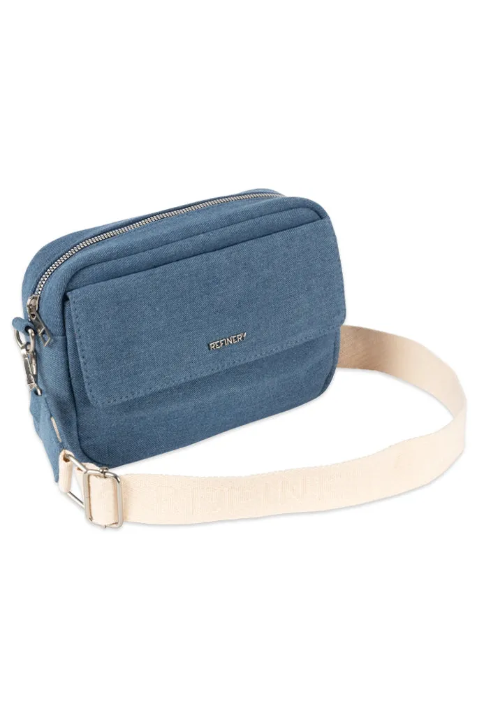 Denim Fold Over Bag _ 148830 _ Blue Denim