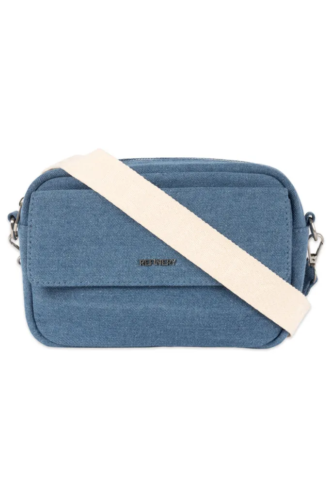 Denim Fold Over Bag _ 148830 _ Blue Denim