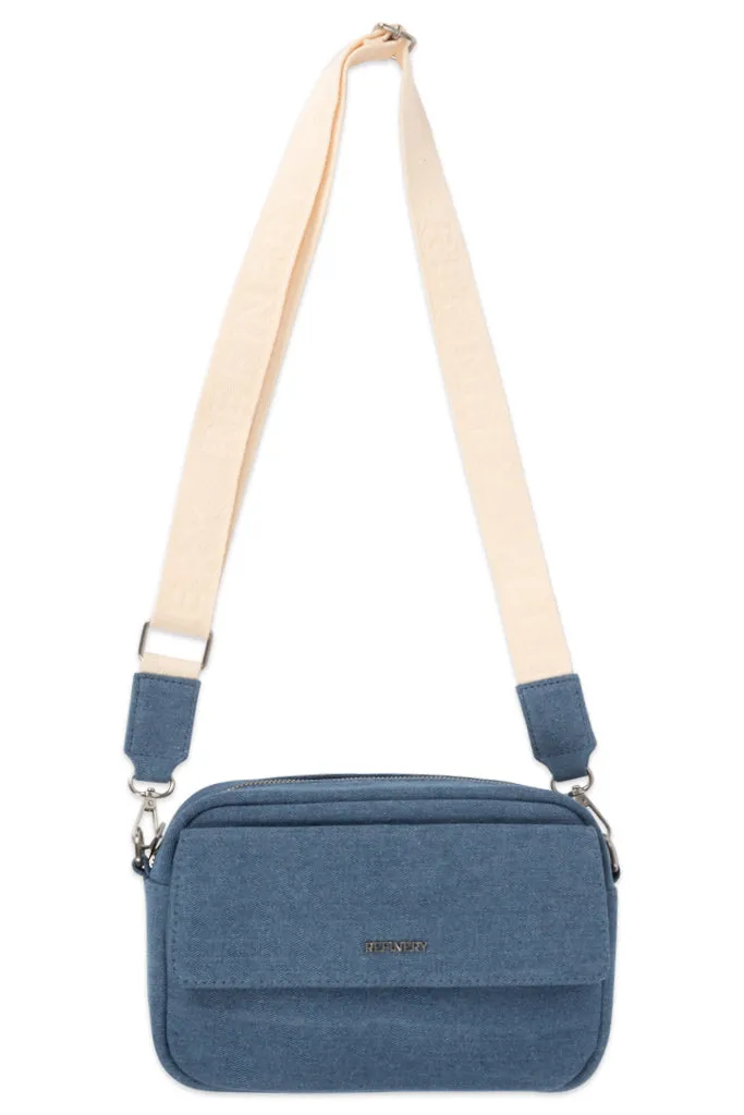 Denim Fold Over Bag _ 148830 _ Blue Denim