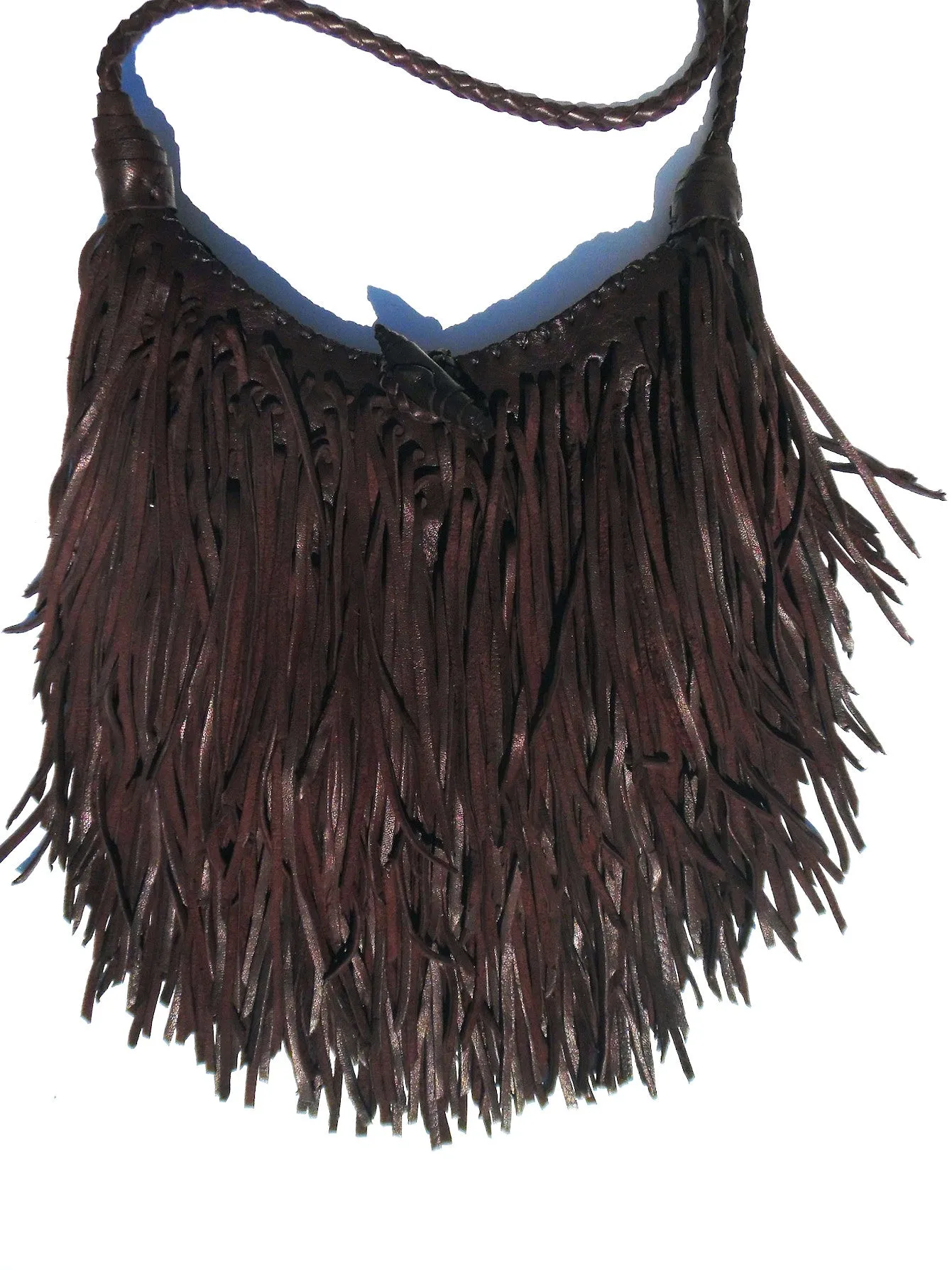 El Fleco Crossbody Fringe Bag Vanilla