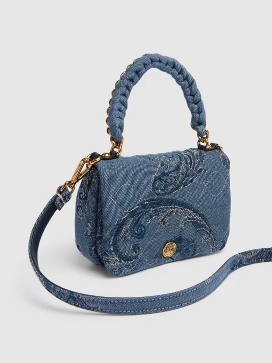 Etro   XS Bond denim jacquard shoulder bag 