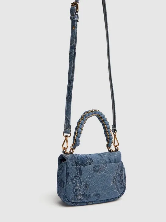 Etro   XS Bond denim jacquard shoulder bag 