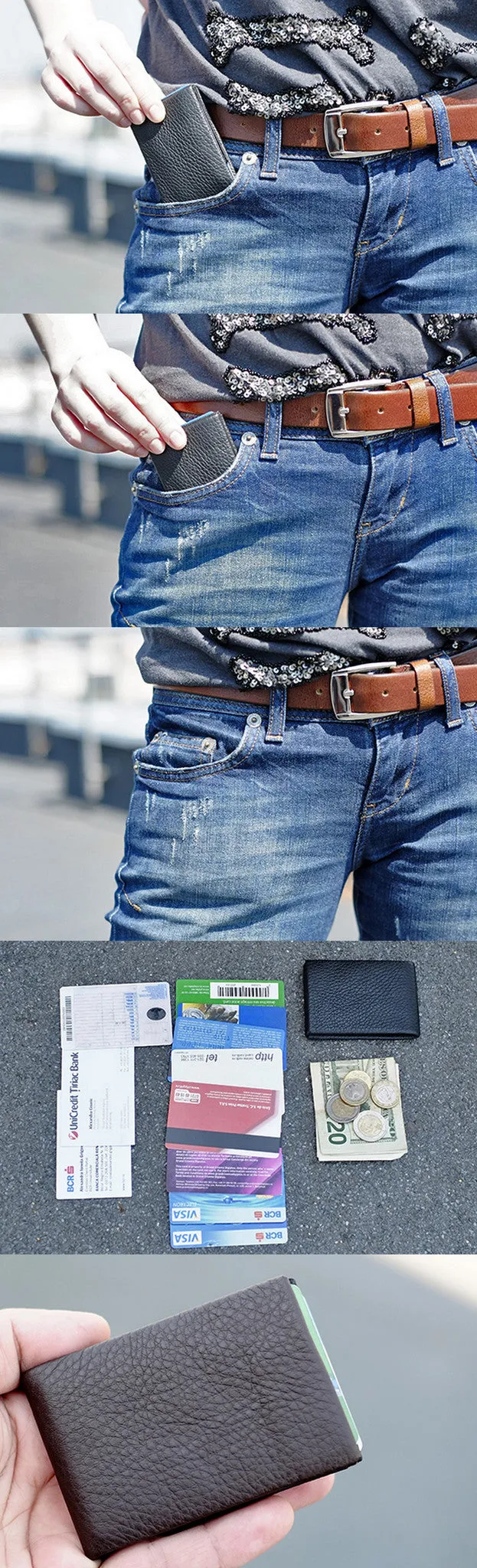 Experience the Perfect Balance of Sustainability and Style with Our Vegan Denim Minimalist Wallets -  NO RFID protection