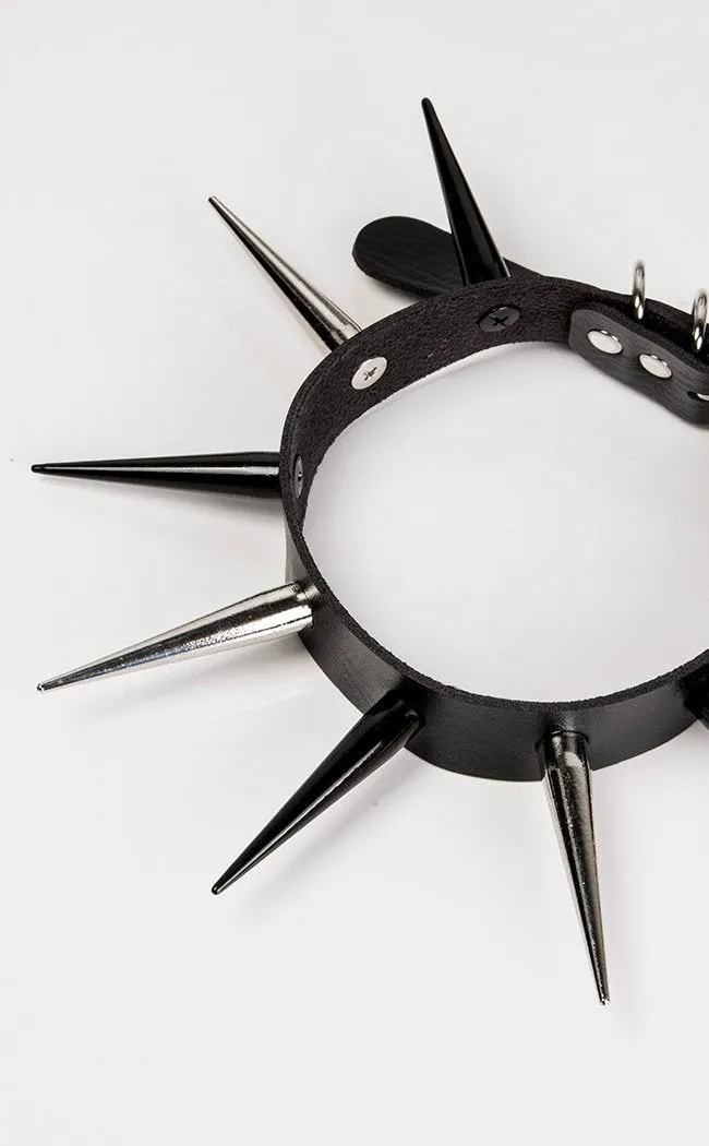 EXTRA Malevolence Spiked Choker | Monochrome