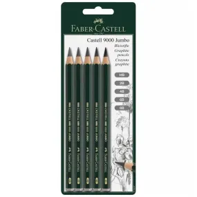 Faber-Castell 9000 Jumbo Pencils 5/Pkg HB, 2B, 4B, 6B & 8B