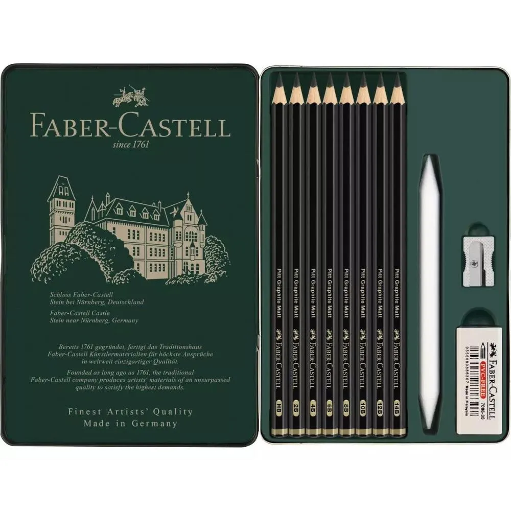 Faber-Castell Pitt Graphite Matt Pencils 12pc Set