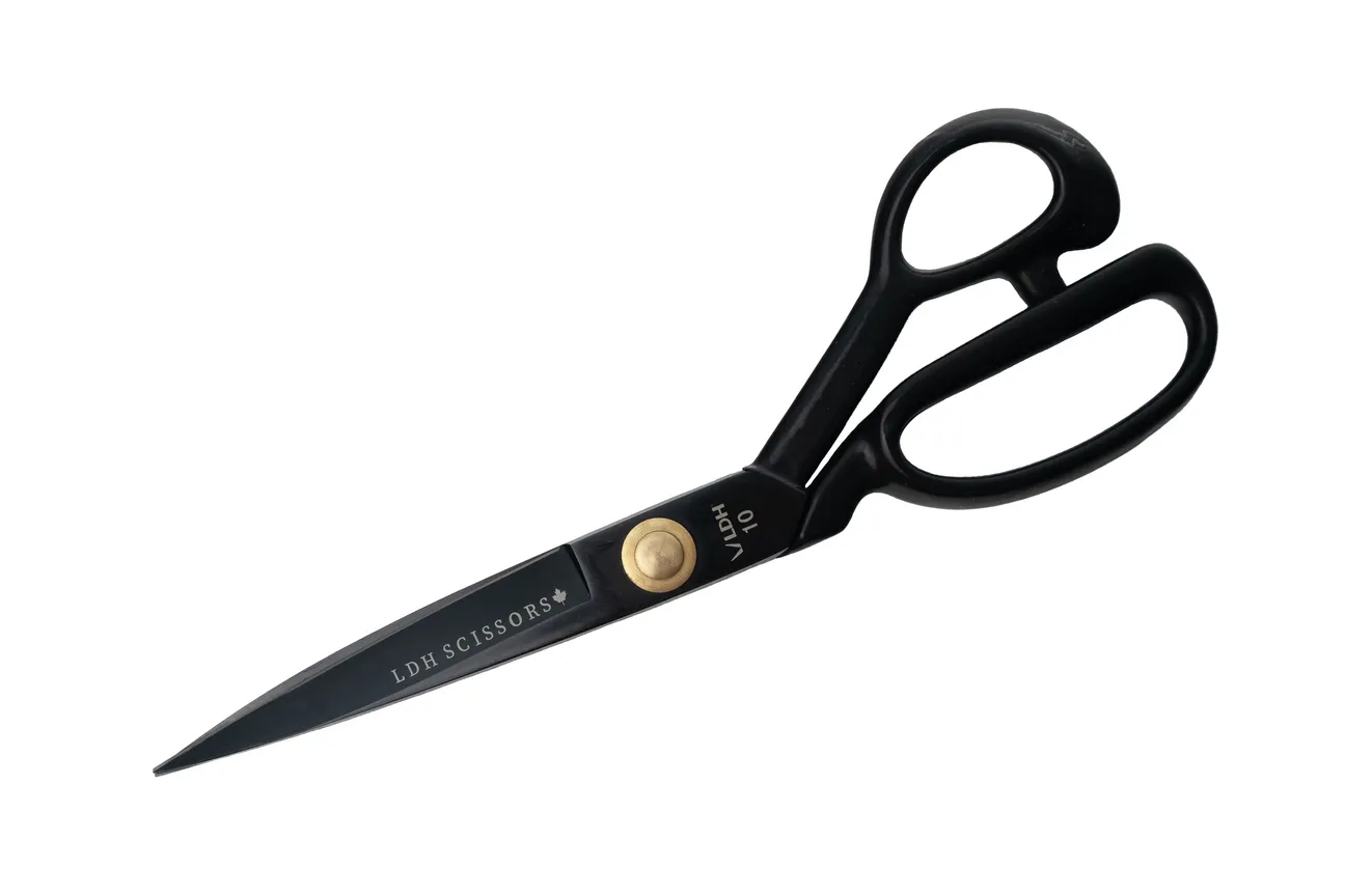 Fabric Shears - 10" Midnight Edition Rubber Handle - LDH Scissors