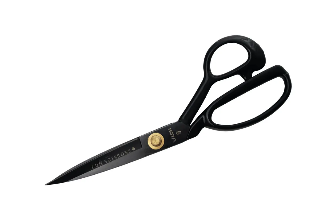 Fabric Shears - 9" Midnight Edition Rubber Handle - LDH Scissors