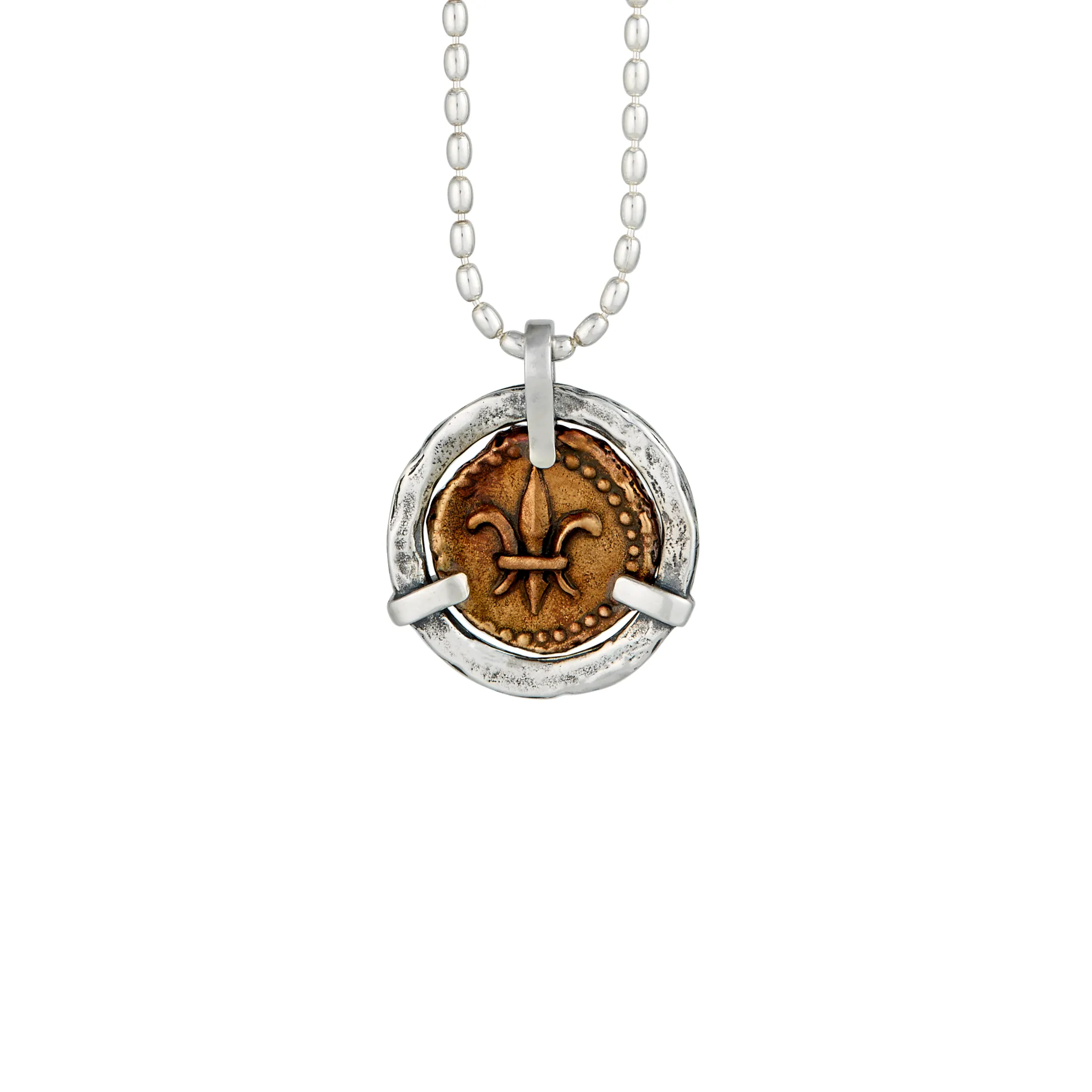 Fleur de Lis Doubloon Bezel Pendant