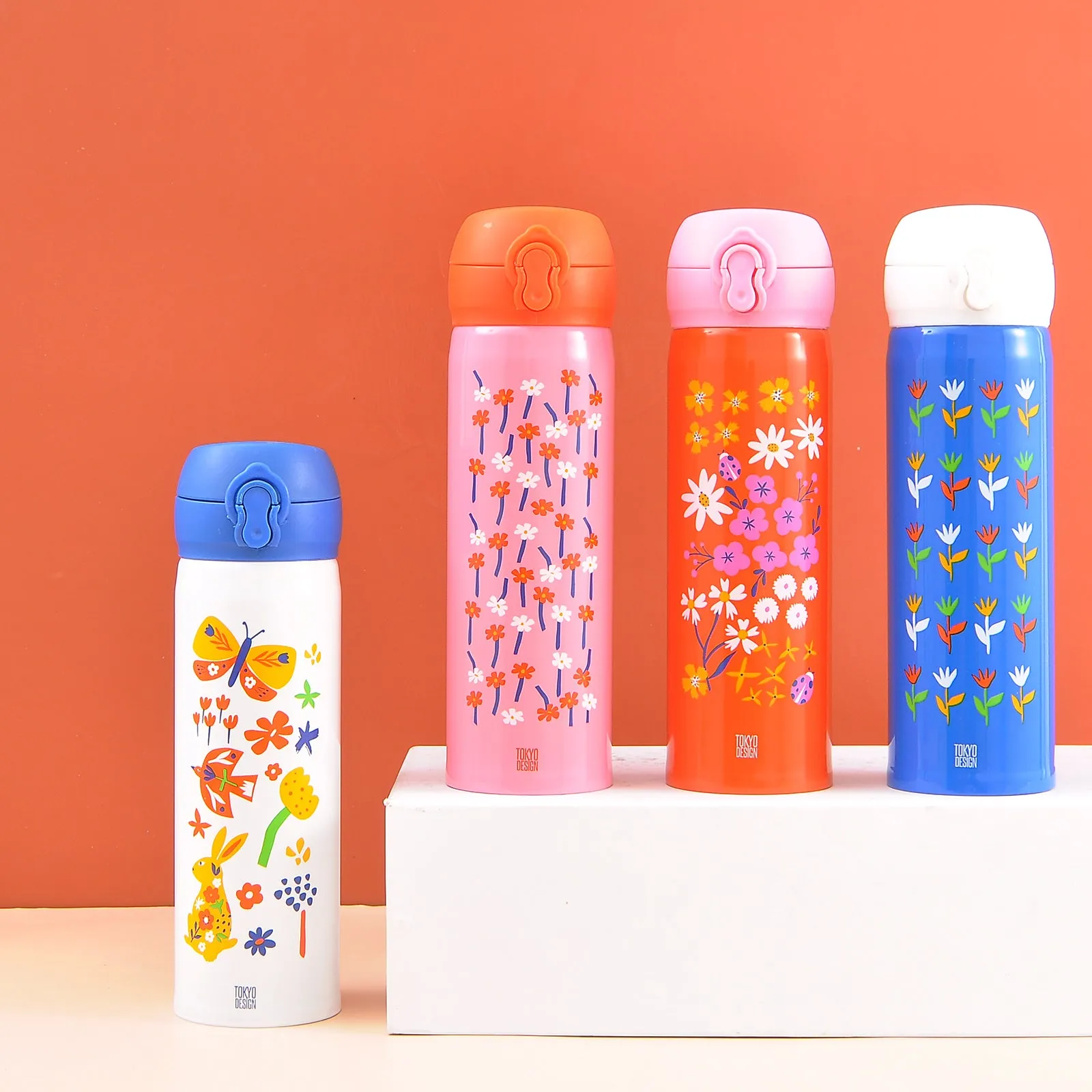 Floral Flower Stainless Steel Water Bottle.(500mL)