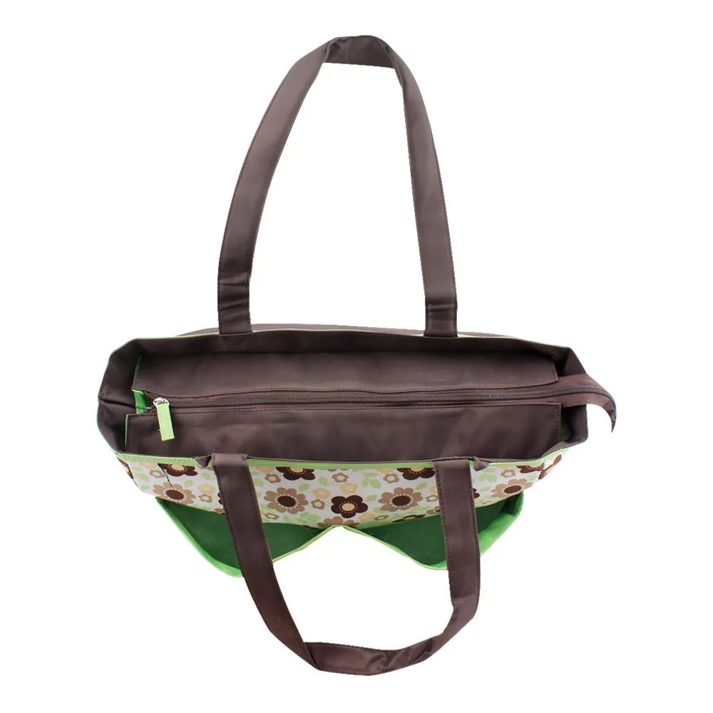 Flowers Mother Hand Bag - Green