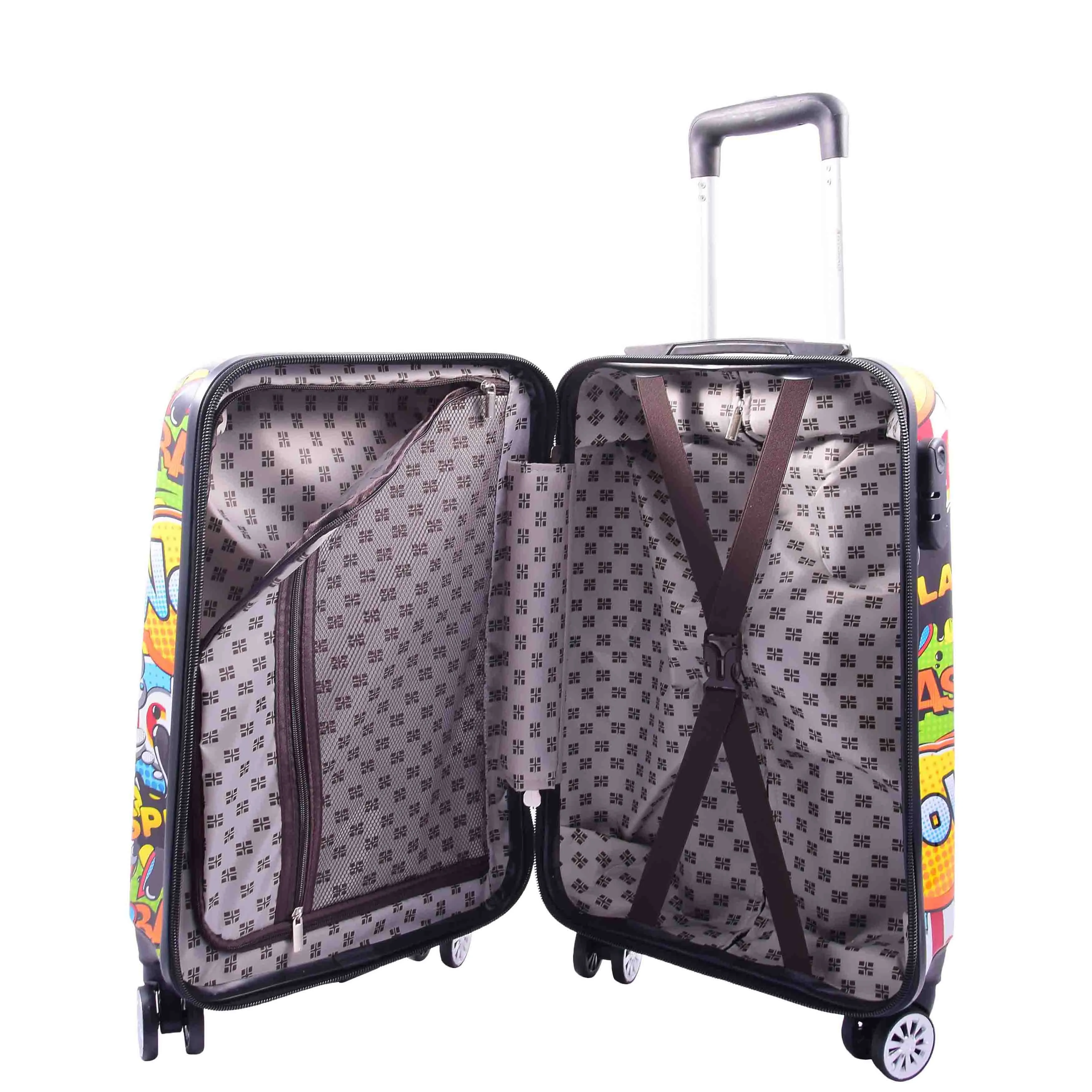 Four Wheels Hard Shell Comic Print Luggage BOGOTA