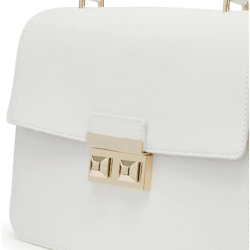 Furla Bella Small Top Handle Bag- Talco White