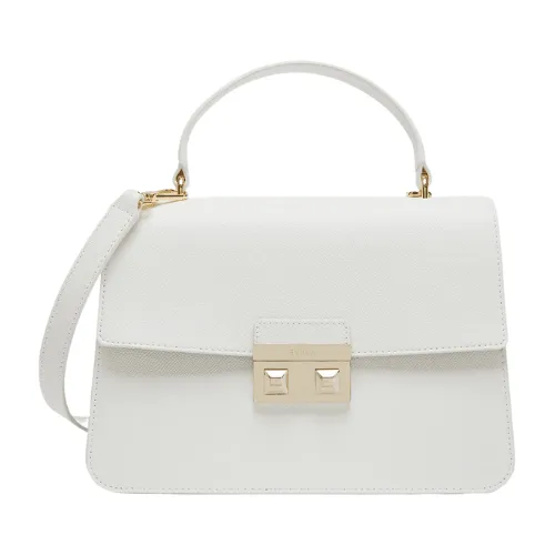 Furla Bella Small Top Handle Bag- Talco White