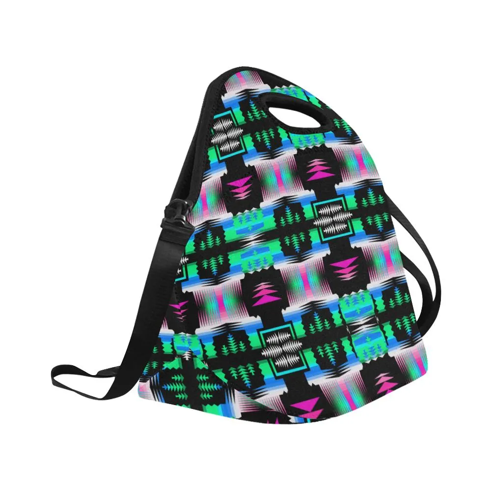 Fuschia Sky Sage Large Insulated Neoprene Lunch Bag