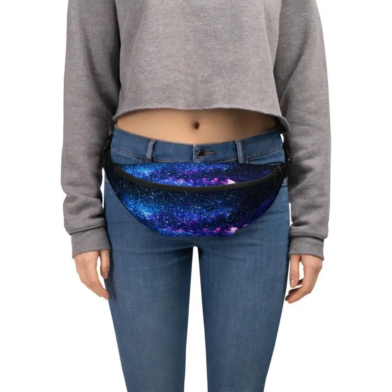 Galaxy Fanny Pack, Space Print Designer Premium Quality Belt Bag Fanny Pack Belt Bag- Made in USA