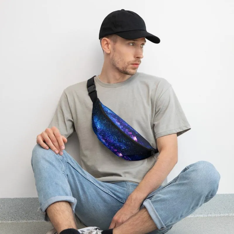 Galaxy Fanny Pack, Space Print Designer Premium Quality Belt Bag Fanny Pack Belt Bag- Made in USA