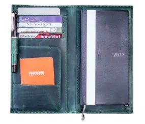 Galen Leather - Hobonichi Weeks Mega Cover/Wallet Insert  - Regular Size - Crazy Horse Forest Green