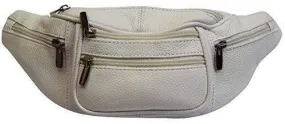 Genuine Cowhide Leather Waist Fanny Pack Pouch 6 Compartments 3077